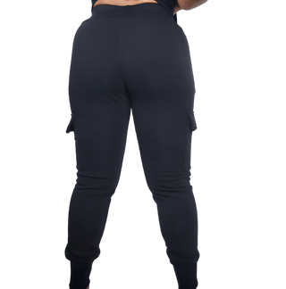 ON THE RUN BASIC JOGGERS BLACK