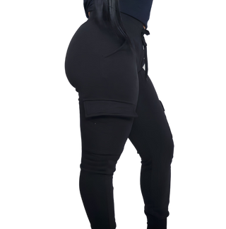 ON THE RUN BASIC JOGGERS BLACK