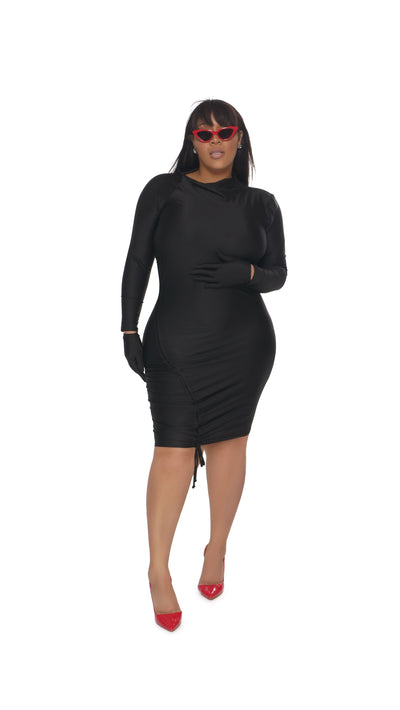 HOLLY-GIRL BODYCON DRESS W GLOVES