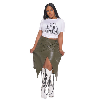 AT EASE LEATHER SKIRT