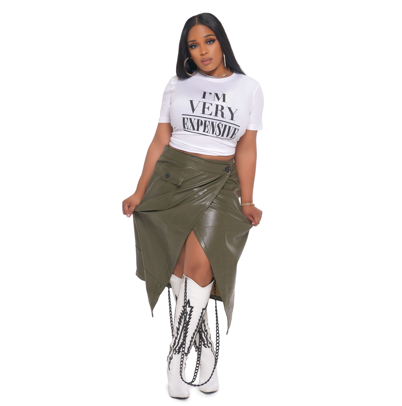 AT EASE LEATHER SKIRT