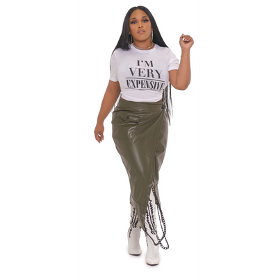 AT EASE LEATHER SKIRT